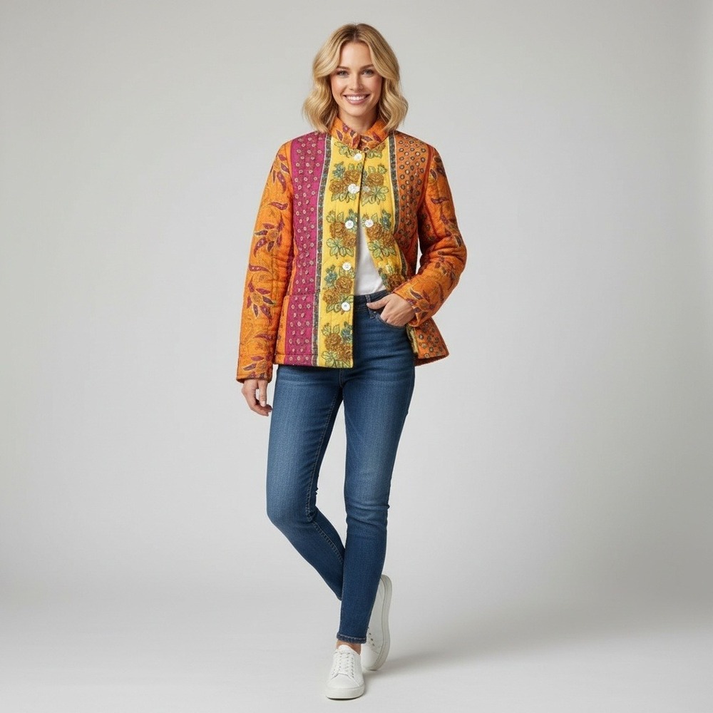 Polo Ralph Lauren - 100% Silk Women's Multicolor‎ Jacket - Medium - Picture 2 of 8